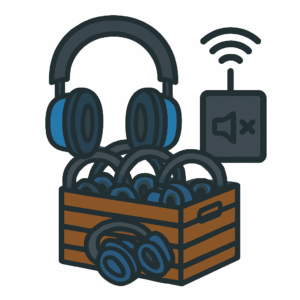 25 koptelefoons + 1 zender