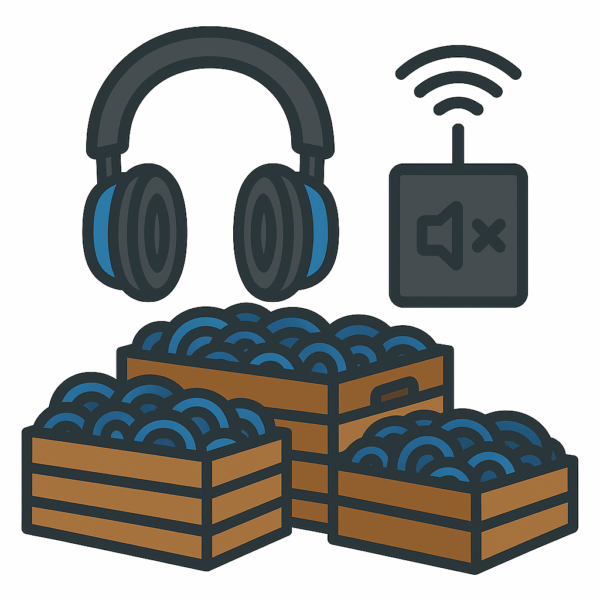 45 koptelefoons + 1 zender